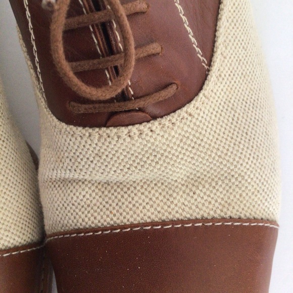 FRATELLI ROSSETTI LINEN AND LEATHER OXFORD SHOES SIZE 37.5 - Picture 8 of 15